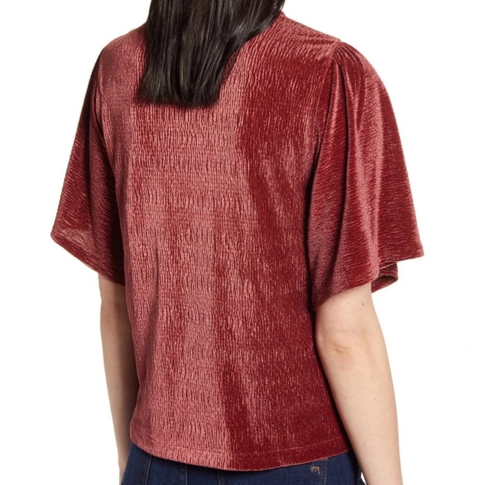 Madewell velvet crinkle top with wide sleeves NWOT-Small - Picture 3 of 7